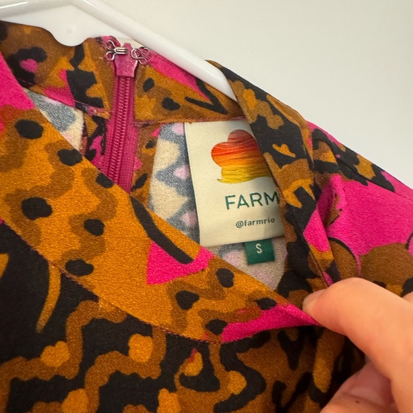 Farm Rio Pink Croco Lenzing™ Ecovero™ Viscose Slit Midi Dress - Picture 3 of 4